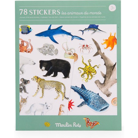 78 gommettes repositionnables - Tout autour du monde - Moulin Roty