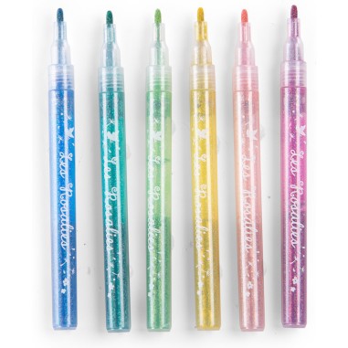 6 feutres à paillettes Les Rosalies - Moulin Roty