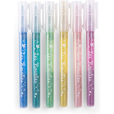 6 feutres à paillettes Les Rosalies - Moulin Roty