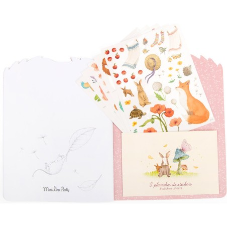 Cahier de coloriage et stickers Les Rosalies - Moulin Roty
