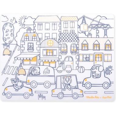 Set en silicone à colorier et 5 feutres Les Popipop - Moulin Roty