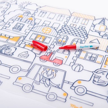 Set en silicone à colorier et 5 feutres Les Popipop - Moulin Roty