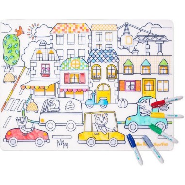 Set en silicone à colorier et 5 feutres Les Popipop - Moulin Roty