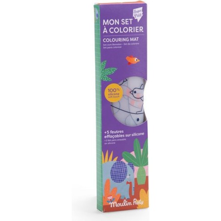 Set en silicone à colorier et 5 feutres Les Toupitis - Moulin Roty