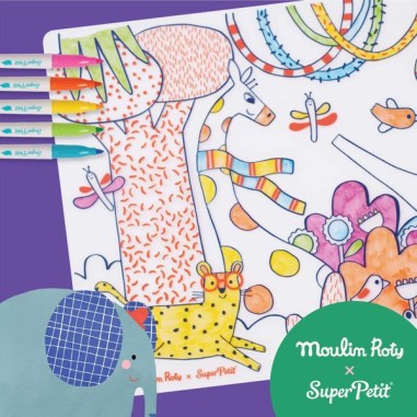 Set en silicone à colorier et 5 feutres Les Toupitis - Moulin Roty