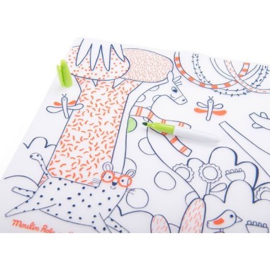 Set en silicone à colorier et 5 feutres Les Toupitis - Moulin Roty