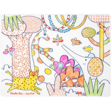 Set en silicone à colorier et 5 feutres Les Toupitis - Moulin Roty