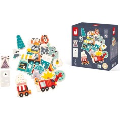 Jeu Magnets villes - 24 aimants bois pour tableau enfant 2 ans - Janod