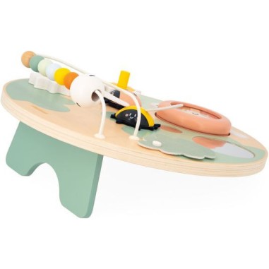 Panneau activités en bois bébé 12 mois, jouet éveil motricité - Janod