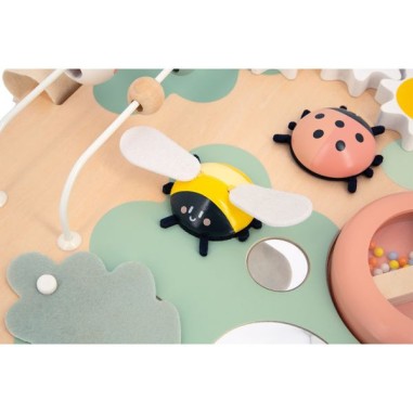 Panneau activités en bois bébé 12 mois, jouet éveil motricité - Janod