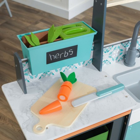 Cuisine enfant en bois KidKraft Garden Gourmet - Cuisine avec sons et lumières