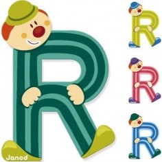 Lettre Bois Clown R 2