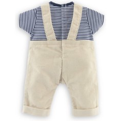 Vêtements pour poupon 30 cm : t-shirt et salopette écru bords de loire - Corolle 2