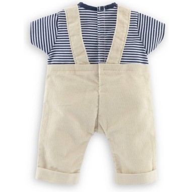 Vêtements pour poupon 30 cm : t-shirt et salopette écru bords de loire - Corolle