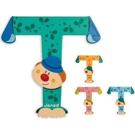 Lettre Bois Clown T
