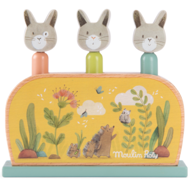 Jouet Pop up en bois Trois petits lapins - Trois petits lapins - Moulin Roty