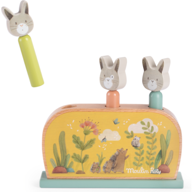 Jouet Pop up en bois Trois petits lapins - Trois petits lapins - Moulin Roty