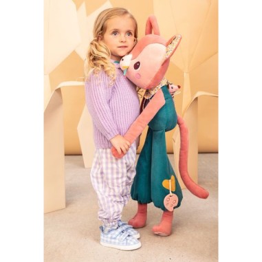 Grande peluche rose Jeanne le chat pour bébé, 87 cm - Je découvre - 0 à 12 mois - Lilliputiens