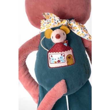 Grande peluche rose Jeanne le chat pour bébé, 87 cm - Je découvre - 0 à 12 mois - Lilliputiens