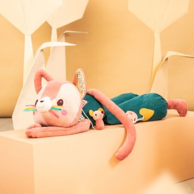 Grande peluche rose Jeanne le chat pour bébé, 87 cm - Je découvre - 0 à 12 mois - Lilliputiens