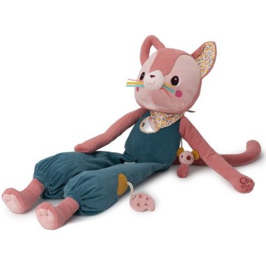 Grande peluche rose Jeanne le chat pour bébé, 87 cm - Je découvre - 0 à 12 mois - Lilliputiens