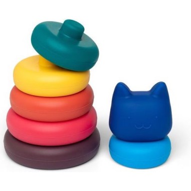 Tour empilable chat Arc-ciel - Jouet d'éveil - Little L