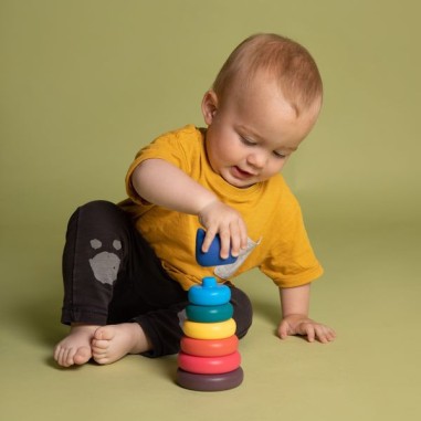 Tour empilable chat Arc-ciel - Jouet d'éveil - Little L