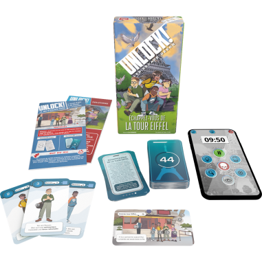 Unlock! Escape Geeks Le Jeu - Echappez vous de la tour Eiffel - Space Cow - Jeux de société - Asmodee