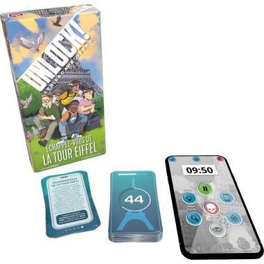 Unlock! Escape Geeks Le Jeu - Echappez vous de la tour Eiffel - Space Cow - Jeux de société - Asmodee