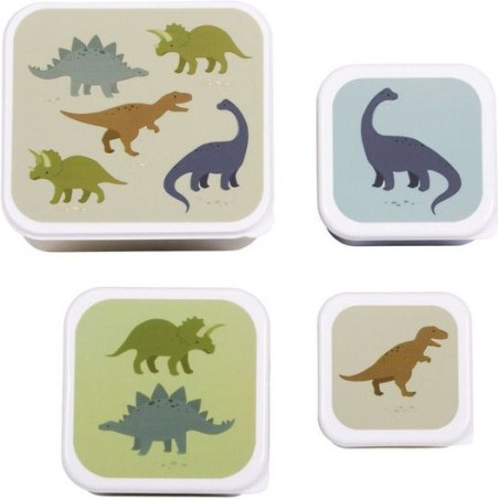 4 boites à goûter Dinosaures - Lunch box - A Little Lovely Company