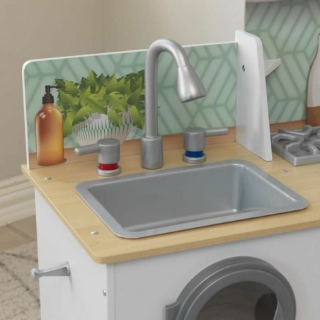 KidKraft - Cuisine en bois et buanderie enfant Whisk & Wash
