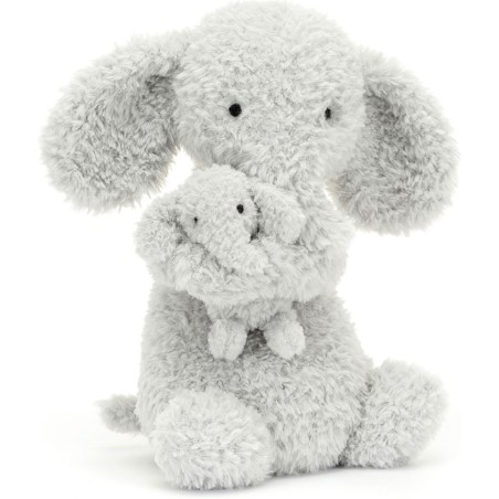 Jellycat Peluche Huddles Grey Elephant
