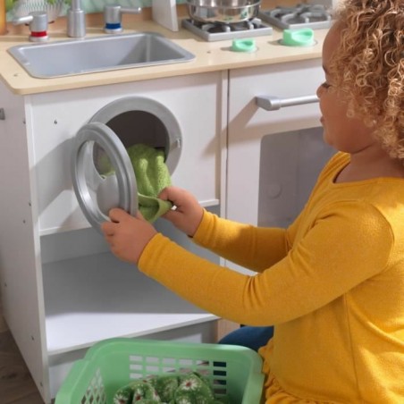 KidKraft - Cuisine en bois et buanderie enfant Whisk & Wash