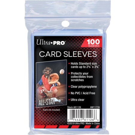 100 Protège cartes souples Sleeves standard - Ultra.pro