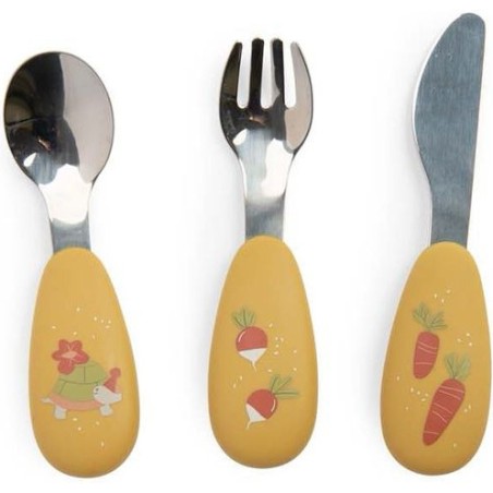 Set couverts silicone Trois Petits Lapins - Moulin Roty