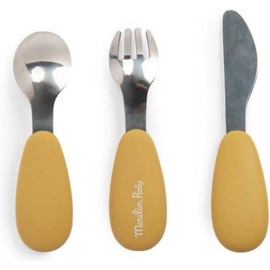 Set couverts silicone Trois Petits Lapins - Moulin Roty