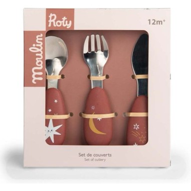 Set couverts silicone Après la pluie - Moulin Roty