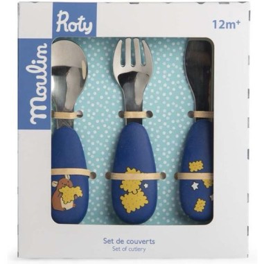 Set couverts silicone Puce & Pilou - Puce & Pilou - Moulin Roty