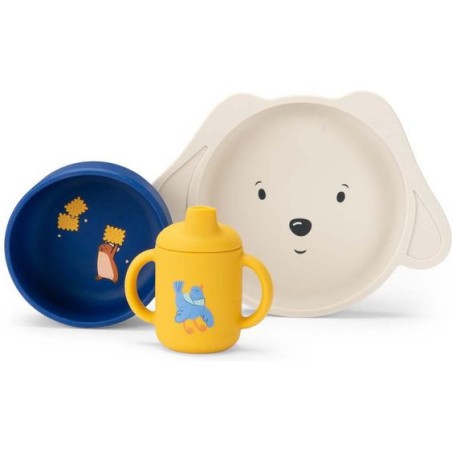 Set vaisselle silicone Puce & Pilou - Puce & Pilou - Moulin Roty