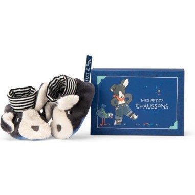 Chaussons chien Puce bleu Puce & Pilou - Moulin Roty