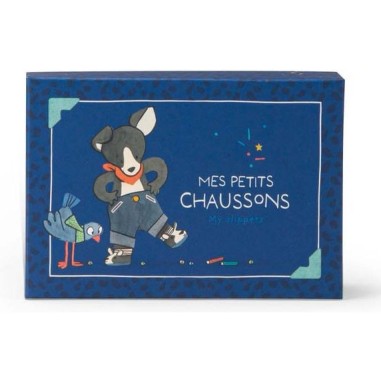 Chaussons chien Puce bleu Puce & Pilou - Puce & Pilou - Moulin Roty