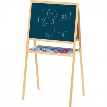 Tableau en bois Double face (Craie, Feutre) - Jeujura