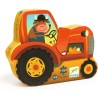 Puzzle silhouette Tracteur 16 pièces - Djeco