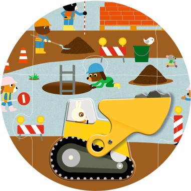 Puzzle Géant - Le chantier - 12pcs + 5pcs - Djeco