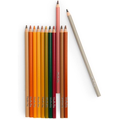 12 crayons de couleur + cartes - Le jardin du moulin - Moulin Roty