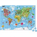 Puzzle éducatif géant carte du monde 300 Pièces - Janod
