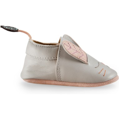 Chaussons cuir lapin gris Après la pluie 18/24 m - Moulin Roty