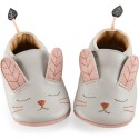 Chaussons cuir lapin gris Après la pluie 18/24 mois - Moulin Roty