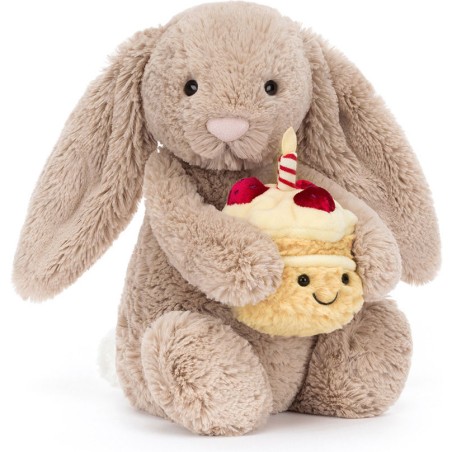 Jellycat Peluche Bashful Beige Birthday Bunny