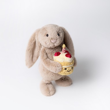 Jellycat Peluche Bashful Beige Birthday Bunny